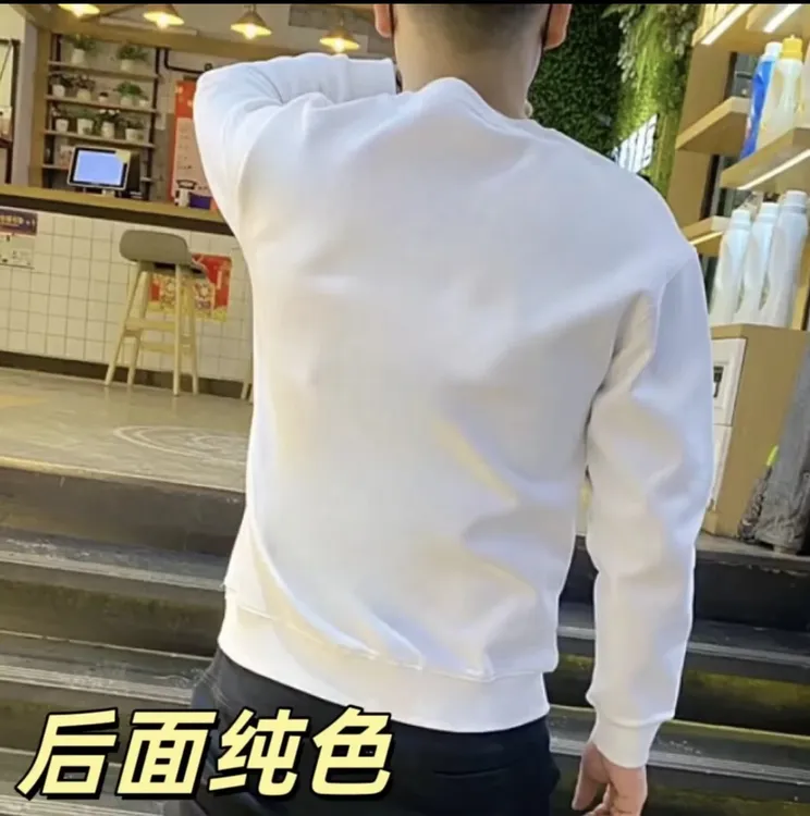 美式重磅秋冬季新款长袖修身圆领卫衣潮流帅气男装加绒加厚上衣in