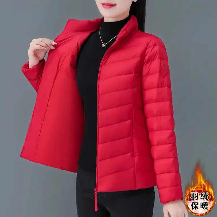 秋冬季羽绒服女款爆款2025新款正品轻薄保暖白鸭绒女士短款羽绒服