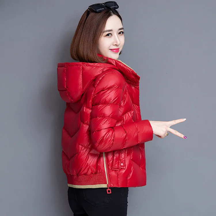 秋冬季时尚短款棉服女2025新款亮面韩版显瘦棉衣棉袄女装冬款外套