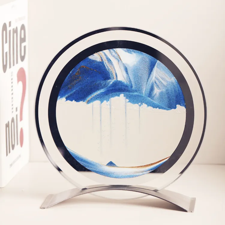 网红镜面动景流沙画玻璃工艺品客厅办公室电视柜摆件618好东西