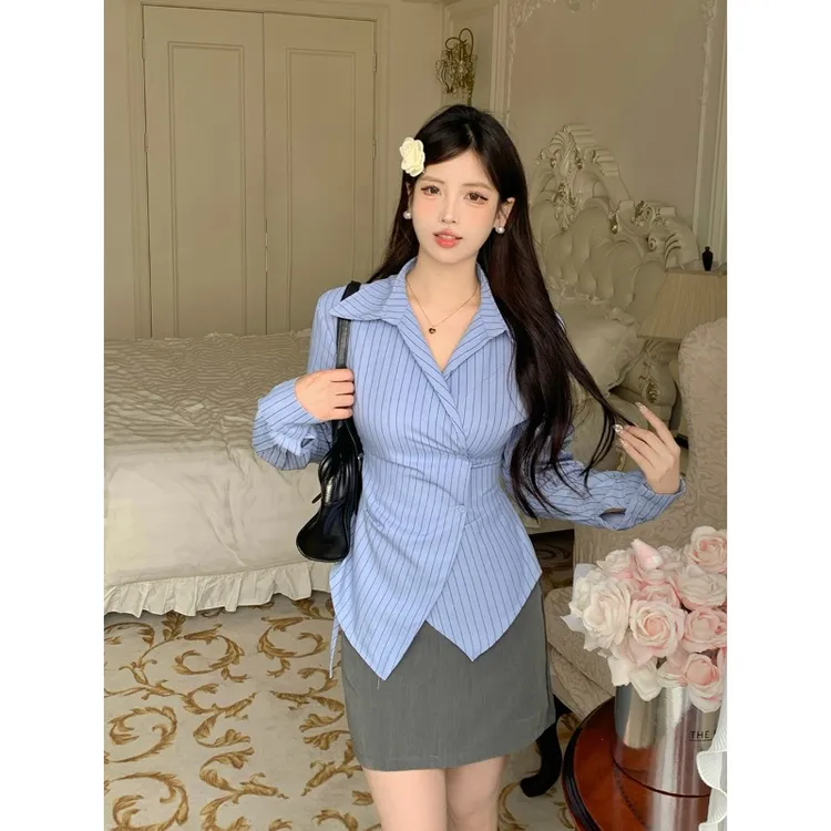 简约修身衬衫包臀裙两件套秋季2024新款韩版百搭套装裙设计感穿搭