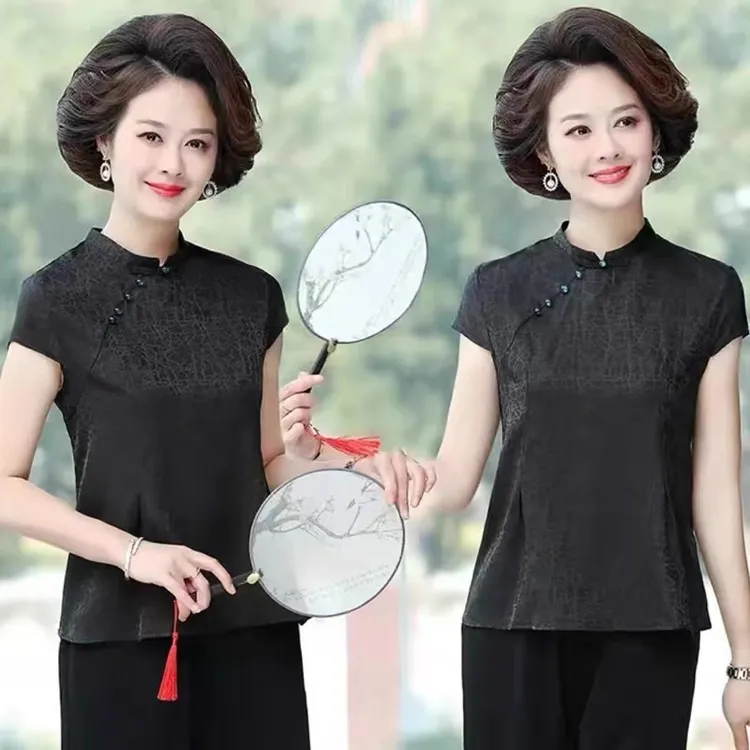 琉璃扣纯色气质小衫-815