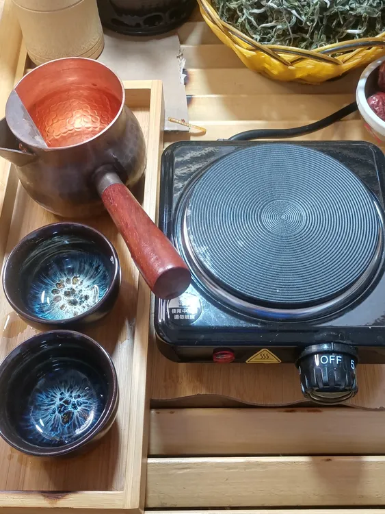 围炉煮茶罐罐茶煮茶器调温炉手工紫铜有过滤网铜罐铜茶罐烤枣整套