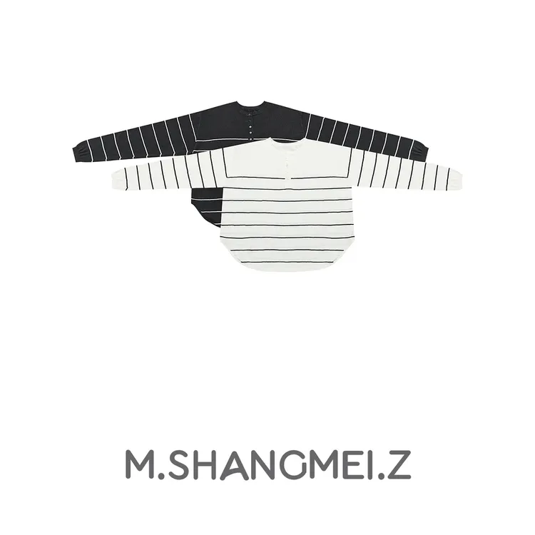 M.SHANGMEI.Z/沐熙美大哥推荐欧美街头撞色个性条纹上衣x010048