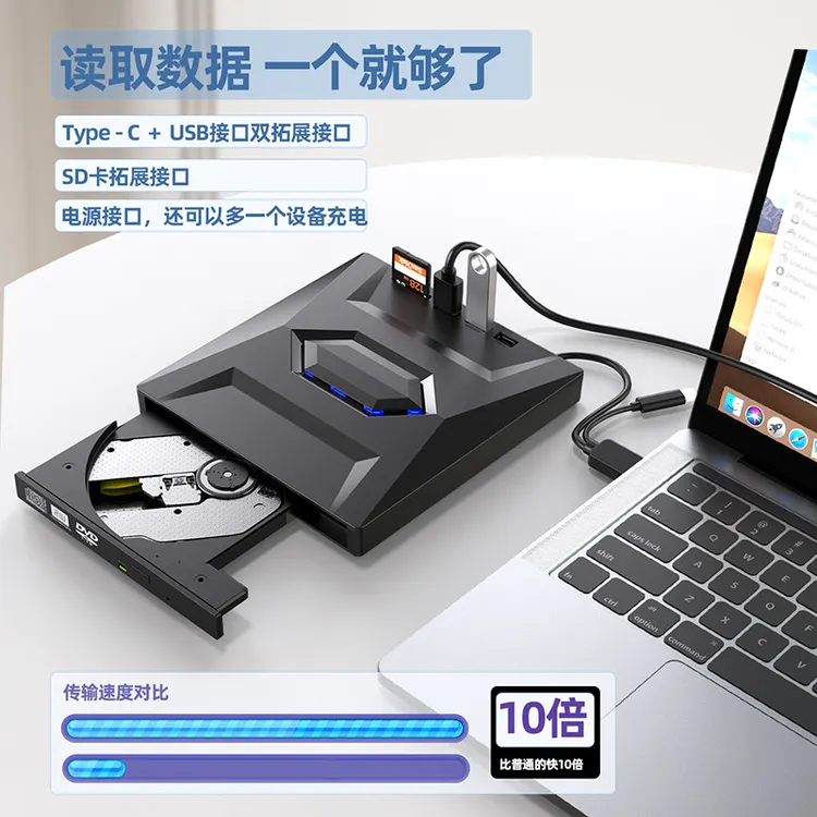 外置光驱CD VCD DVD-RW刻录机四合一usb外接光驱光盘刻录办公适用