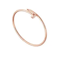 99新 Cartier/卡地亚 JUSTEUNCLOU系列 玫瑰金窄版无钻钉子手镯