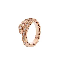 99新 BVLGARI/宝格丽 SERPENTI VIPER系列 玫瑰金满钻灵蛇戒指