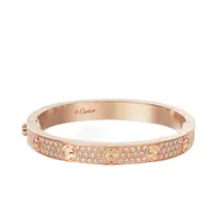 99新 Cartier/卡地亚  LOVE 系列 经典玫瑰金满天星满钻宽版手镯