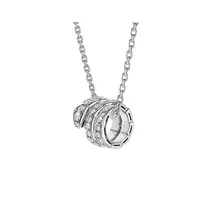 99新 BVLGARI/宝格丽 Serpenti系列 时尚大气白金 满钻灵蛇项链