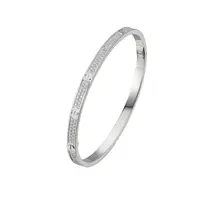 99新 Cartier/卡地亚 LOVE 系列 经典白金色满天星满钻窄版手镯