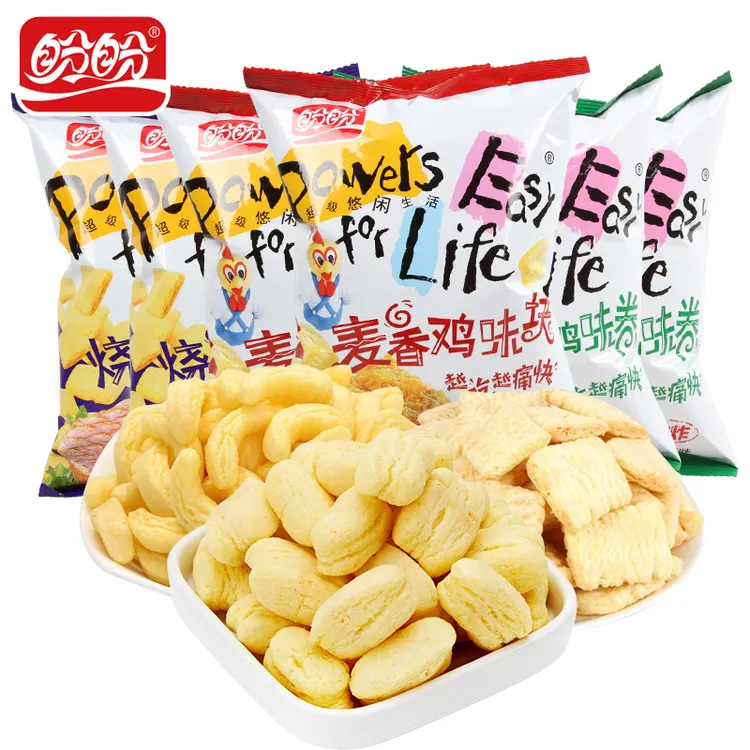 盼盼鸡味块麦香105g大包解馋零食薯片休闲膨化食品办公室小零食