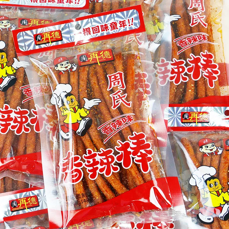 【周氏香辣棒148g】湖南特产周再德香油条辣条辣片麻辣零食休闲小吃