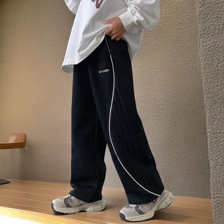 男童休闲运动裤春秋2024中大童宽松直筒长裤秋季儿童百搭裤子潮流