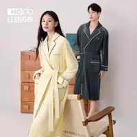 【红豆正品】情侣长款睡袍海岛绒秋冬季加厚浴袍抗静电睡衣家居服