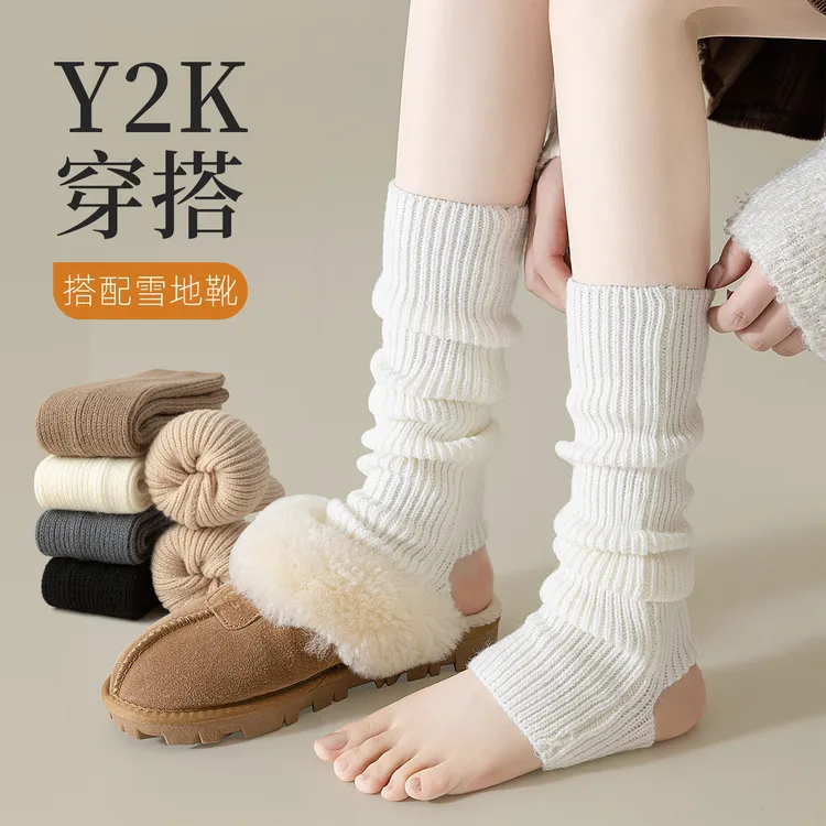 雪地靴堆堆袜套女款秋冬季大象袜小腿袜踩脚防滑显瘦日系jk袜腿套