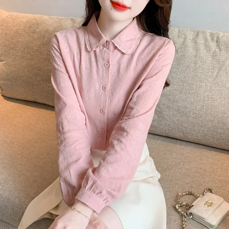 纯棉衬衫女士洋气全棉长袖2025年春秋季新款时尚减龄气质上衣洋气