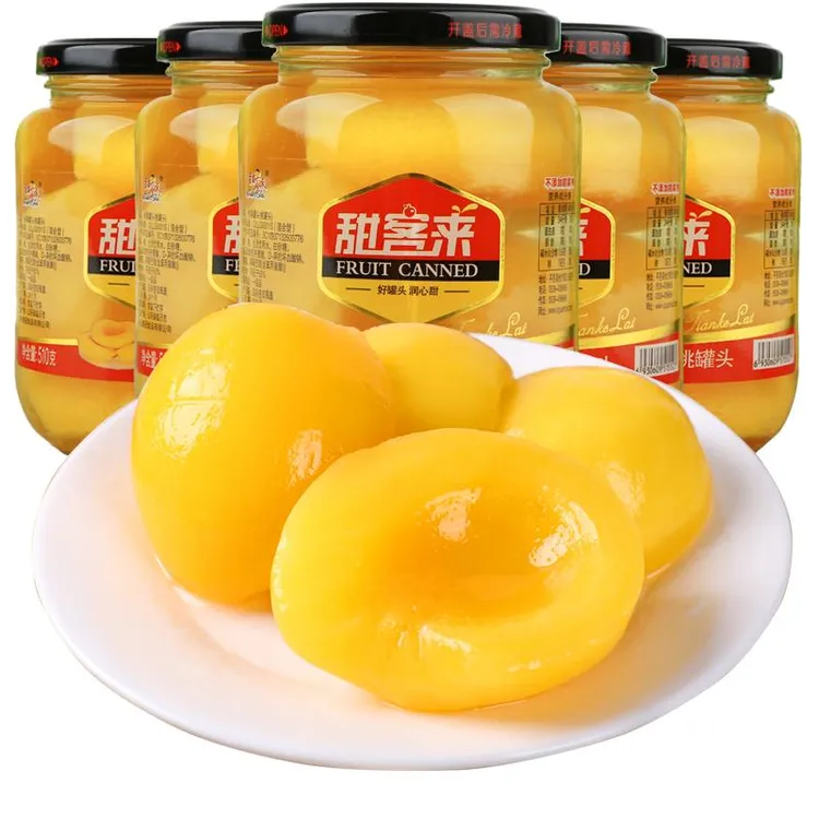 新鲜黄桃罐头510g*4罐糖水黄桃杂果大瓶菠萝罐头玻璃瓶装笋1g