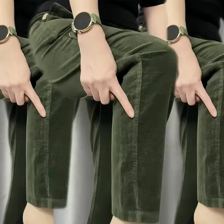 2024春秋款百搭条绒女士哈伦裤裤子韩版宽松显瘦洋气灯芯绒休闲裤