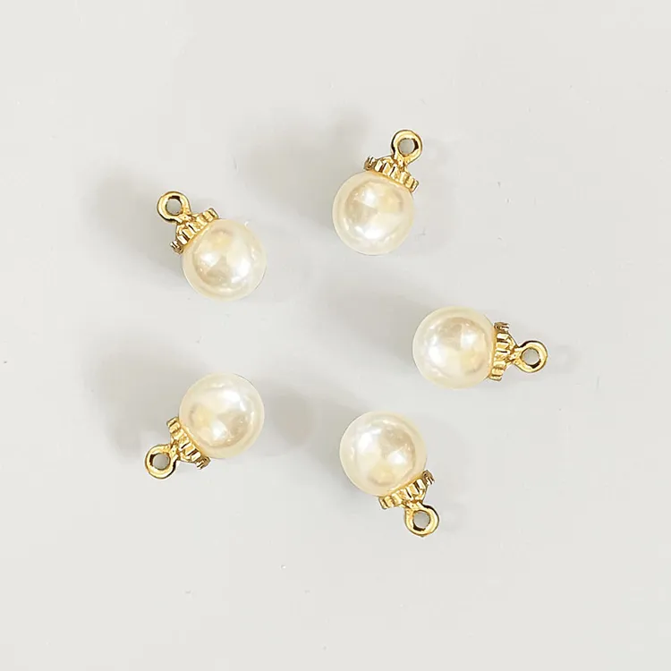 手工自制diy合金吊帽合成珍珠直径10mm发饰发夹头花配件饰品挂件