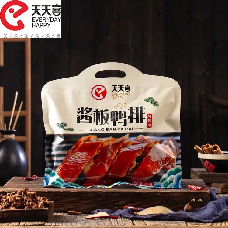 天天喜308g手撕酱板鸭排开袋即食袋麻辣味软嫩香辣