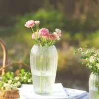 【石榴优品】透明玻璃花瓶水培大口径富贵竹玫瑰鲜花客厅摆件插花瓶
