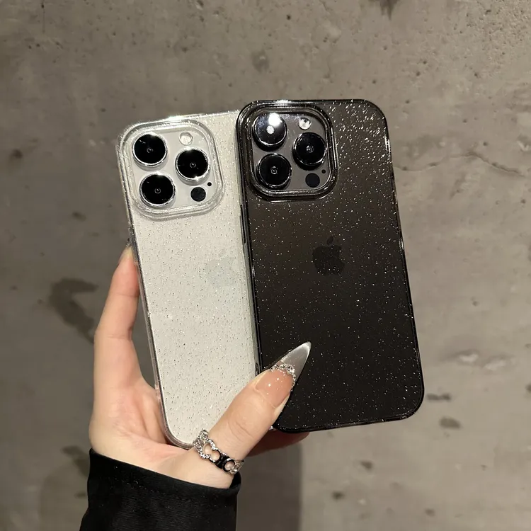 SMBLCE轻奢透明细闪适用iPhone16/15pro高级苹果14手机壳13/12套