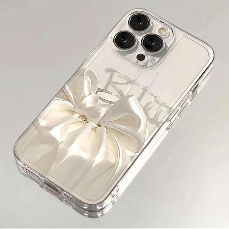 奥菲顿白蝴蝶结礼物适用iPhone15/16手机壳苹果华为viv小米oppo套