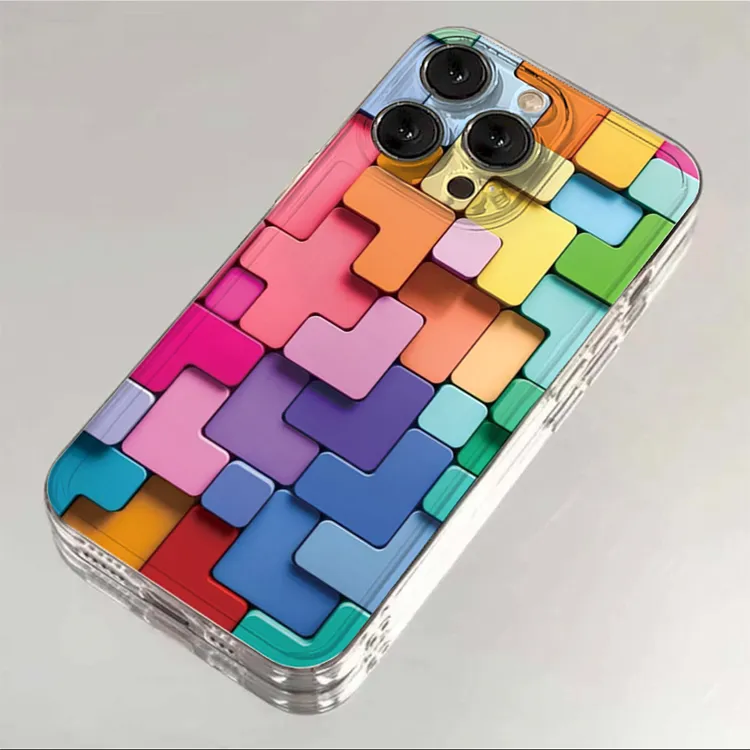 DINGLIN彩色积木方块适用iphone15苹果14手机壳13华为vivo小米opp