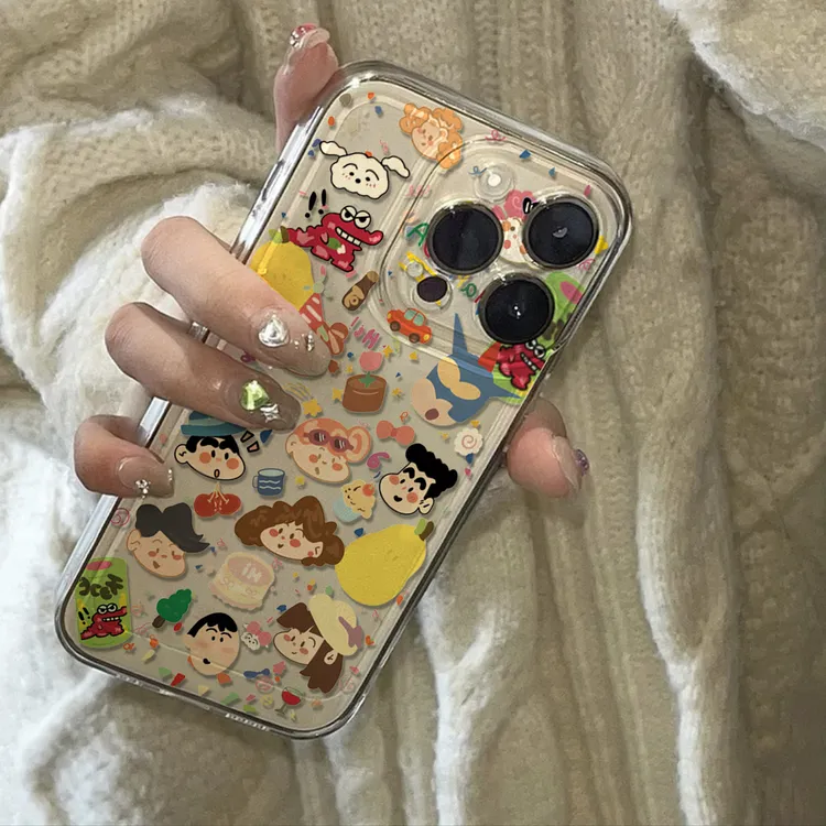 ins卡通小新合集iPhone15/14promax手机壳苹果13/12/11女xr软xs套