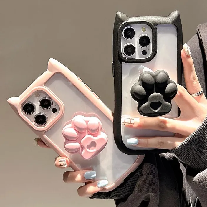 奥菲顿ins可爱立体猫爪适用iPhone16/15pro猫耳朵手机壳苹果14女