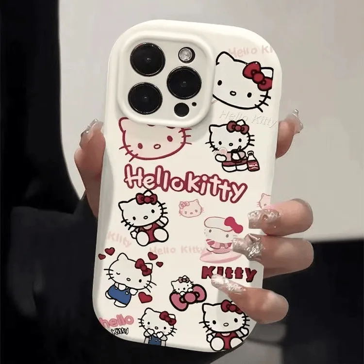 奥菲顿红字hello凯蒂适用iPhone15/14promax精孔手机壳11苹果13套
