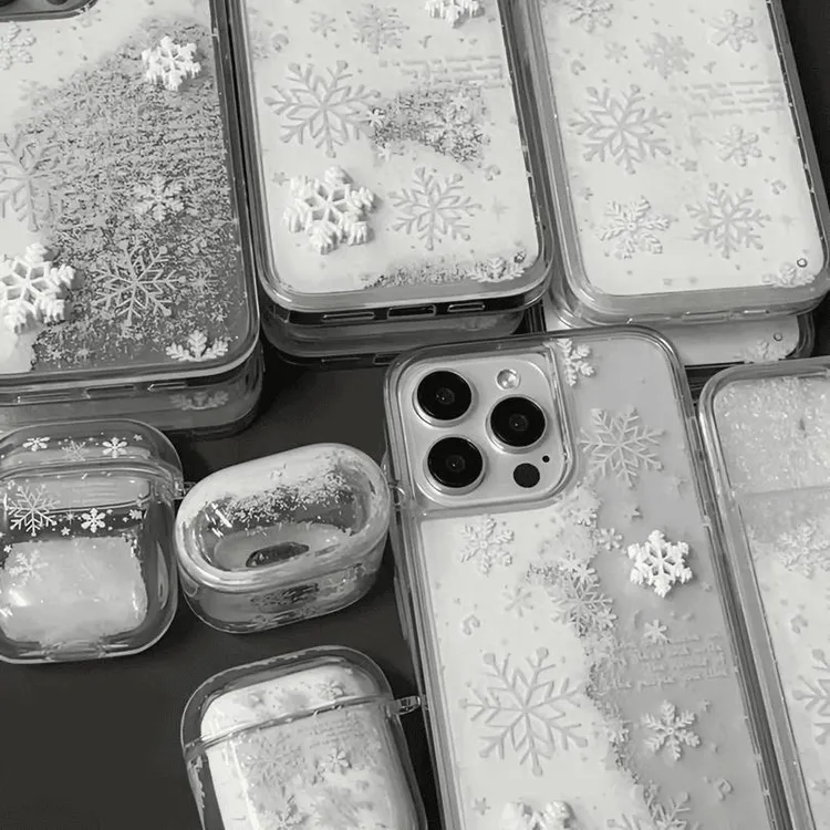 奥菲顿流动雪花秋冬新款适用iphone16/15手机壳华为viv小米oppo套