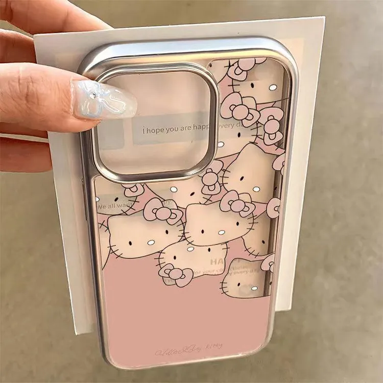 奥菲顿素描粉kt头适用iPhone16/15promax电镀12手机壳苹果14/13套