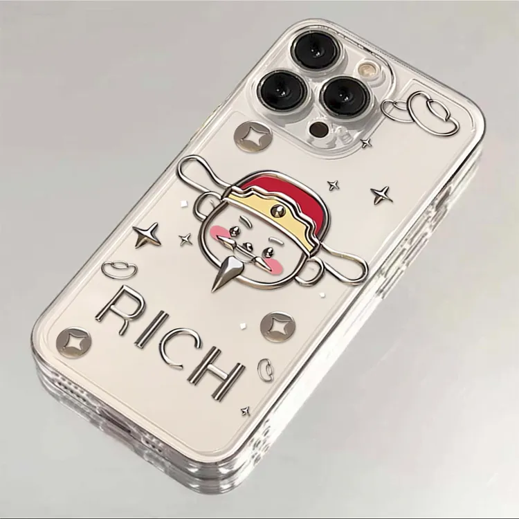 可爱红帽财神爷适用iphone15/13苹果14手机壳华为viv小米oppo软套