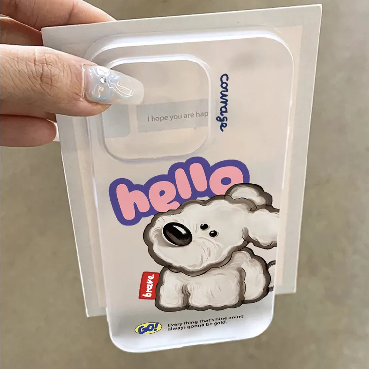 奥菲顿hello歪头小狗适用iPhone15promax苹果11手机壳14/13/12套x