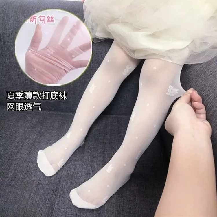 夏季薄款宝宝防勾丝袜透肉女孩连裤袜3-5-7-9岁6穿女童打底裤防蚊