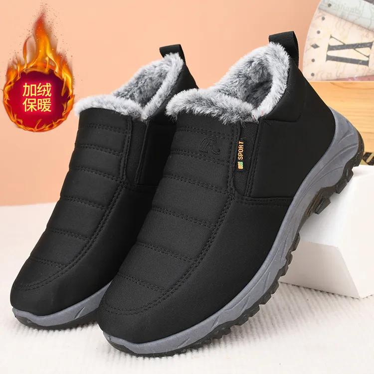 冬季新款老北京棉鞋男女情侣休闲雪地靴防滑保暖加绒加厚女士棉靴
