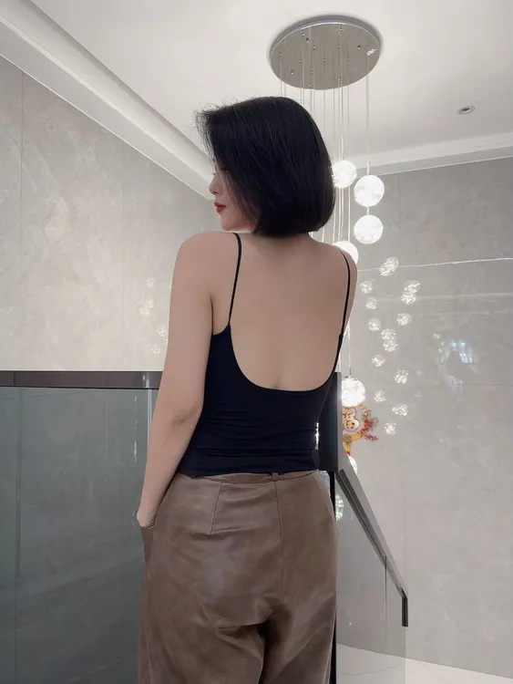 【李佳丽自产】2018#(带杯垫)百搭露背大U背吊带背心