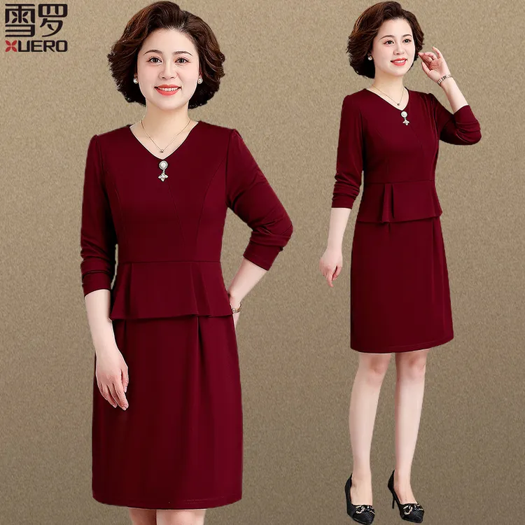 五一结婚妈妈礼服中老年春秋装连衣裙女高贵喜婆婆婚宴装平时可穿