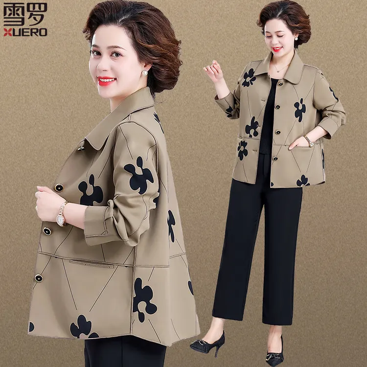 中年妈妈外套春秋高贵洋气中老年女士秋装夹克上衣2025新款阔太太