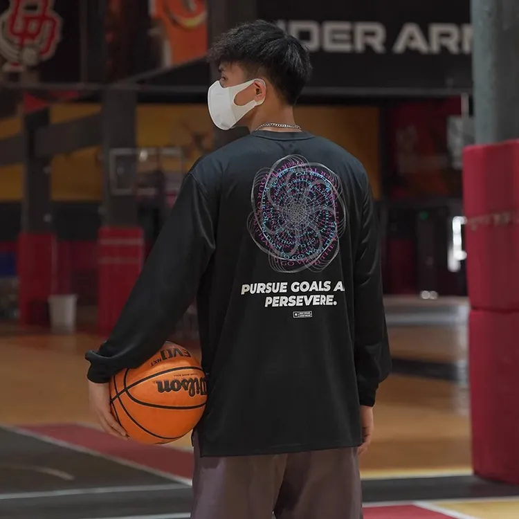 LUSHISI[追光逐梦]美式投篮服长袖t恤运动跑步速干面料氛围感