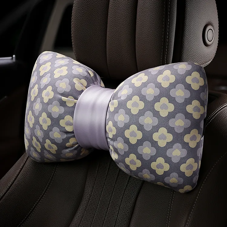 紫罗兰汽车头枕原创车载护颈枕女车内靠枕车用内饰装饰用品大全