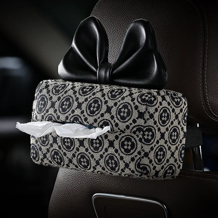 高级感四叶草汽车纸巾盒椅背挂式车载抽纸盒车内装饰好物用品大全