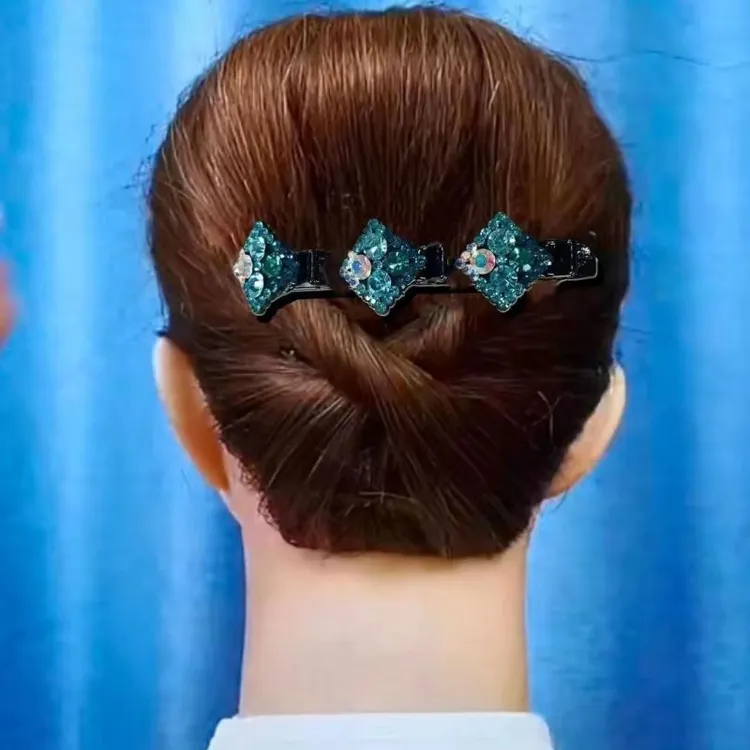 非金属亚克力发饰 小香风编发发夹刘海前额侧边夹菱形边夹头饰