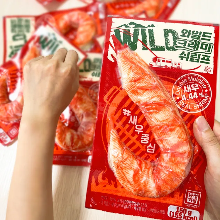韩国进口客唻美巨无霸鲜虾鳕鱼棒150g鲜虾夹心高蛋白开袋即食冷藏