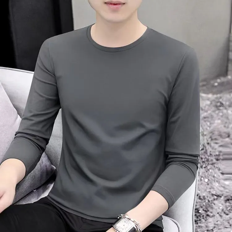 《小胖专享》纯色春秋加厚精梳纯棉长袖男女同款 重磅200克新款