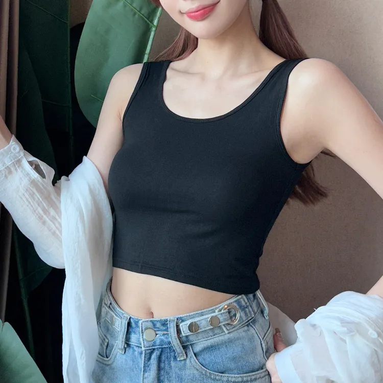 夏季白色短款吊带小背心防走光遮胸抹胸打底内搭裹胸内衣少女薄款