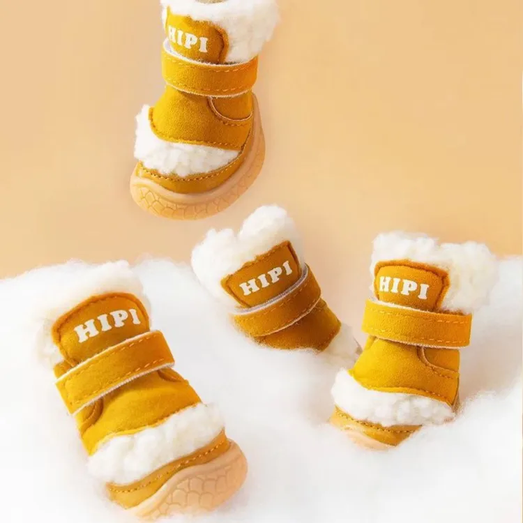 [达人]糖果色狗狗鞋子冬天加厚柔软棉鞋小型犬宠物休闲鞋脚套3638