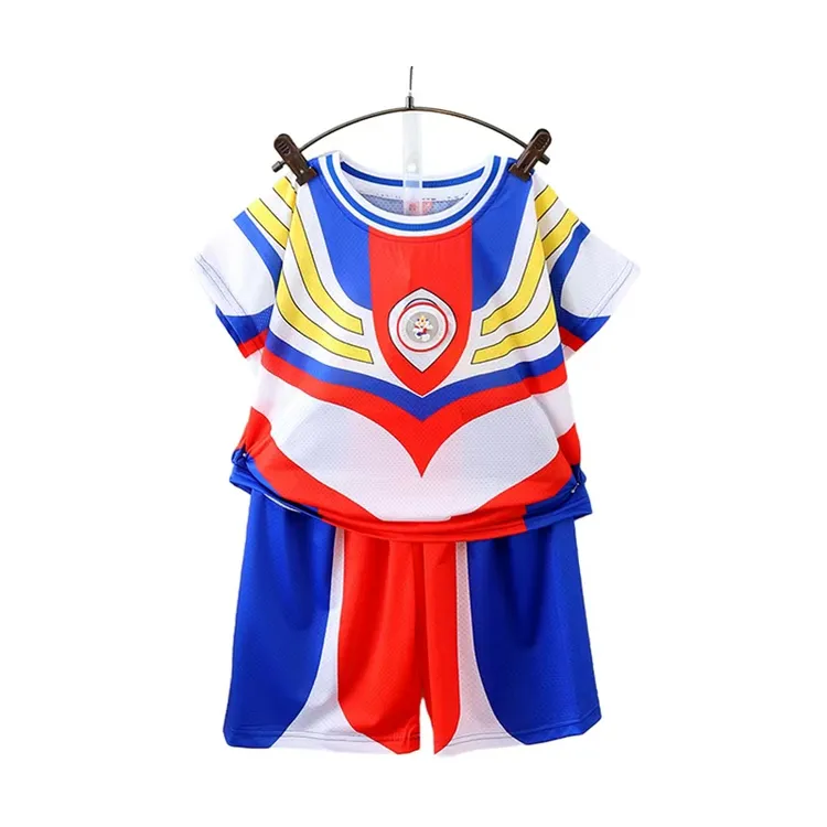 【XFJ】奥特曼冰丝童装亮灯夏季短袖运动套装儿童透气吸汗薄款潮流