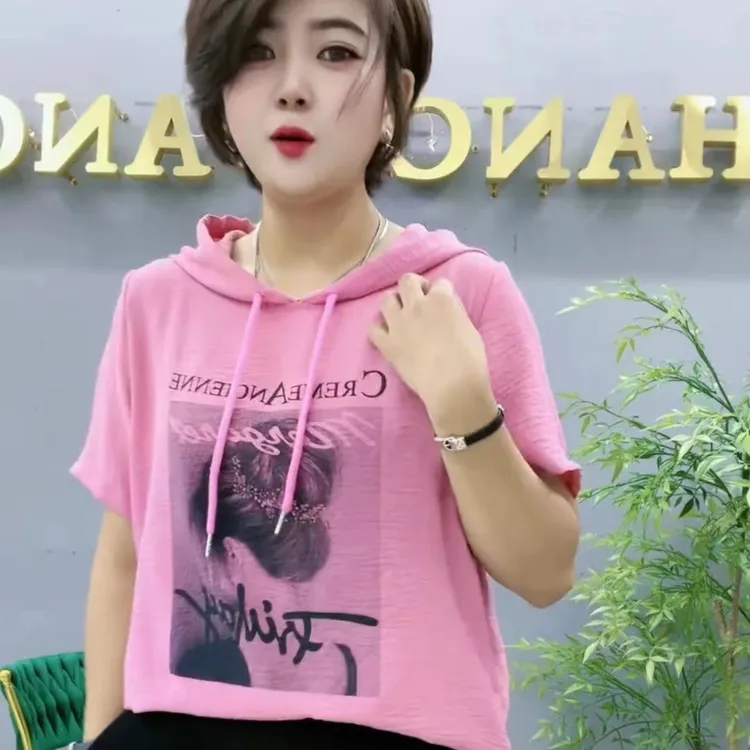 新款女的连帽半T  125 F29